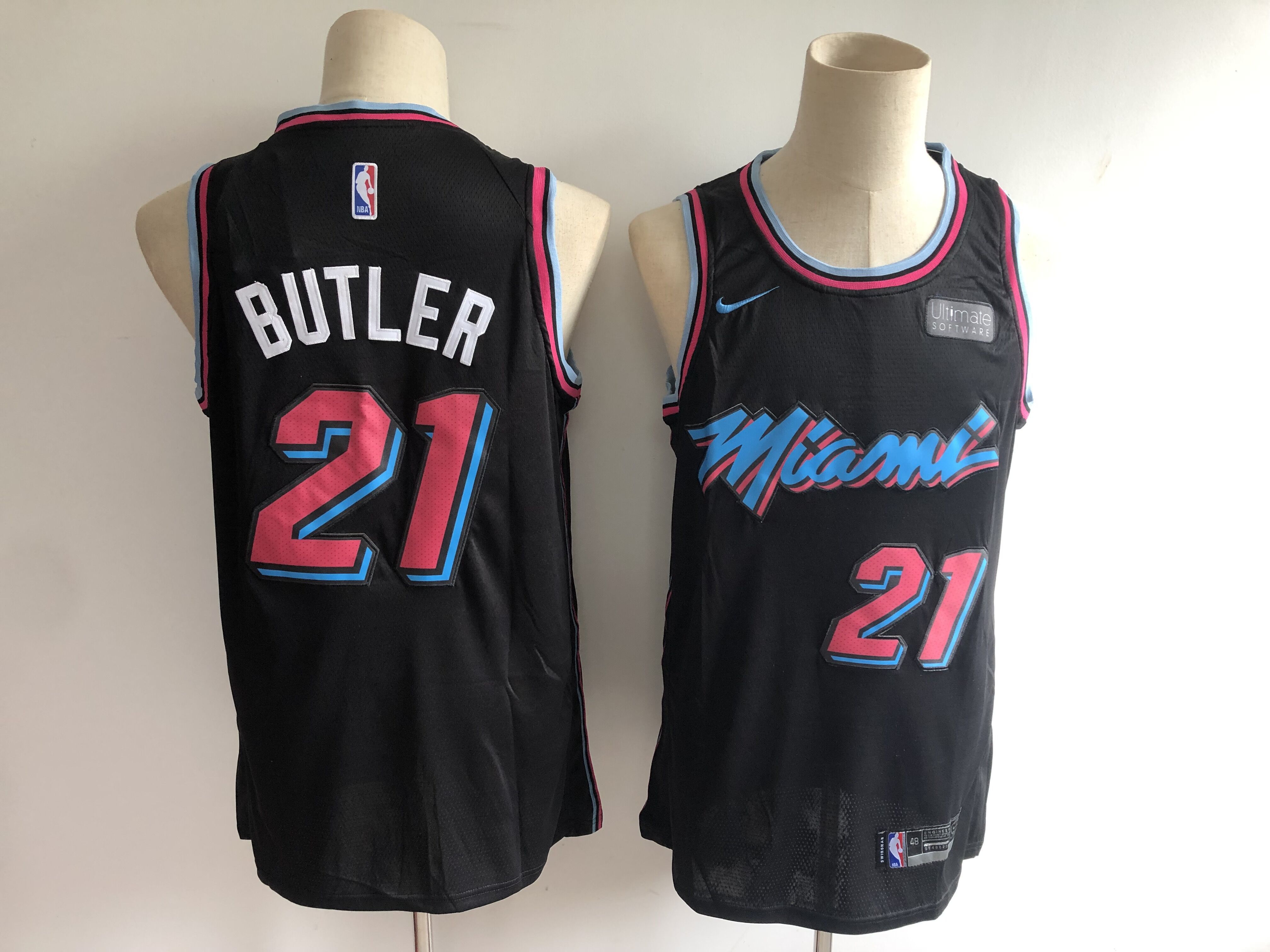 Men Miami Heat 21 Butler Black City Edition Game Nike NBA Jerseys